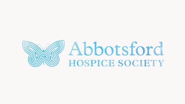 Blue logo with butterfly for Abbotsford Hospice Society