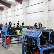 Engines used for competition with students in background